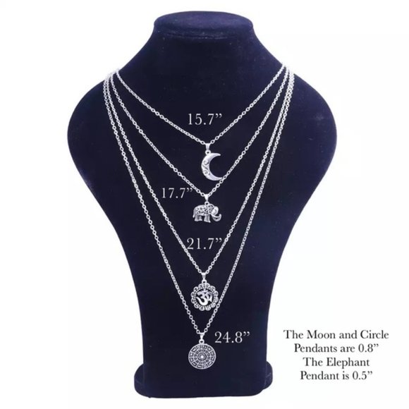 💎✨ Boho 🐘 Layered 🌙 Necklace - Picture 4 of 4
